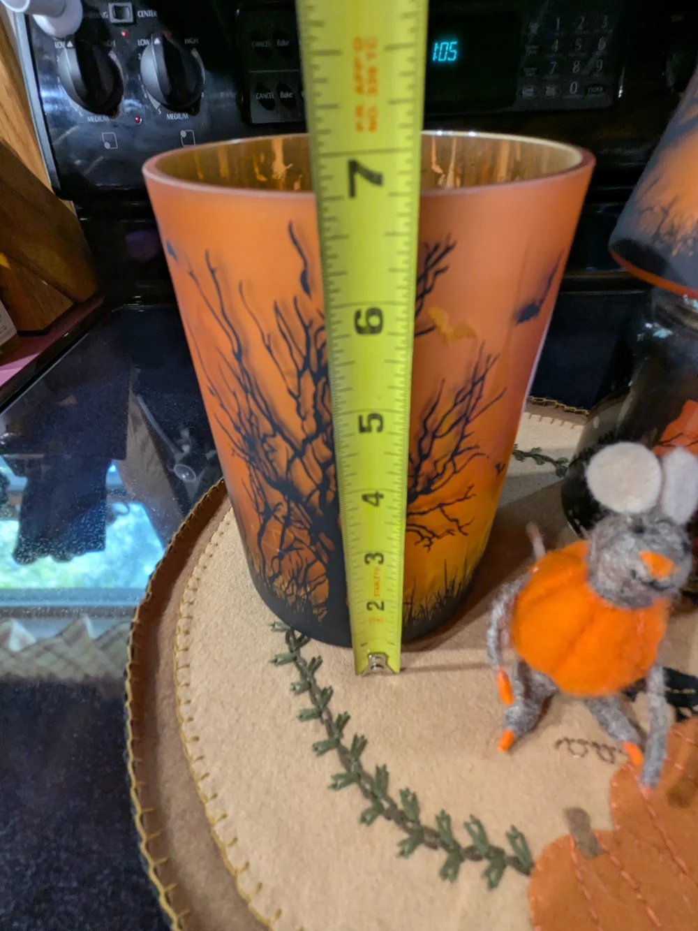 Yankee Candle Orange Halloween Candle Holder Set Witches Moon Jar Shade & Holder
